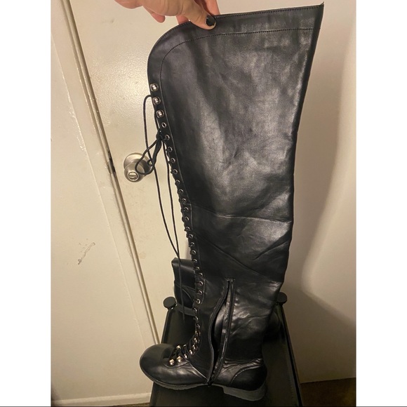 Over the Knee Boots Vegan Leather - W10 - NEW (Not in Stores) - Picture 9 of 15